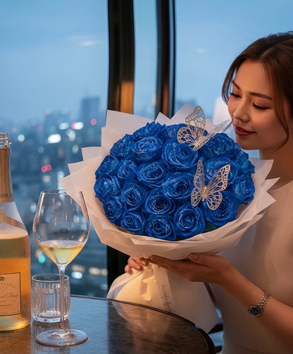 バタフライブーケblue